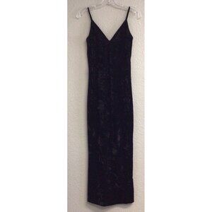 Black Velvet Maxi Slip Dress Small Cotton Candy Midi Y2K Club Boho Whimsigoth